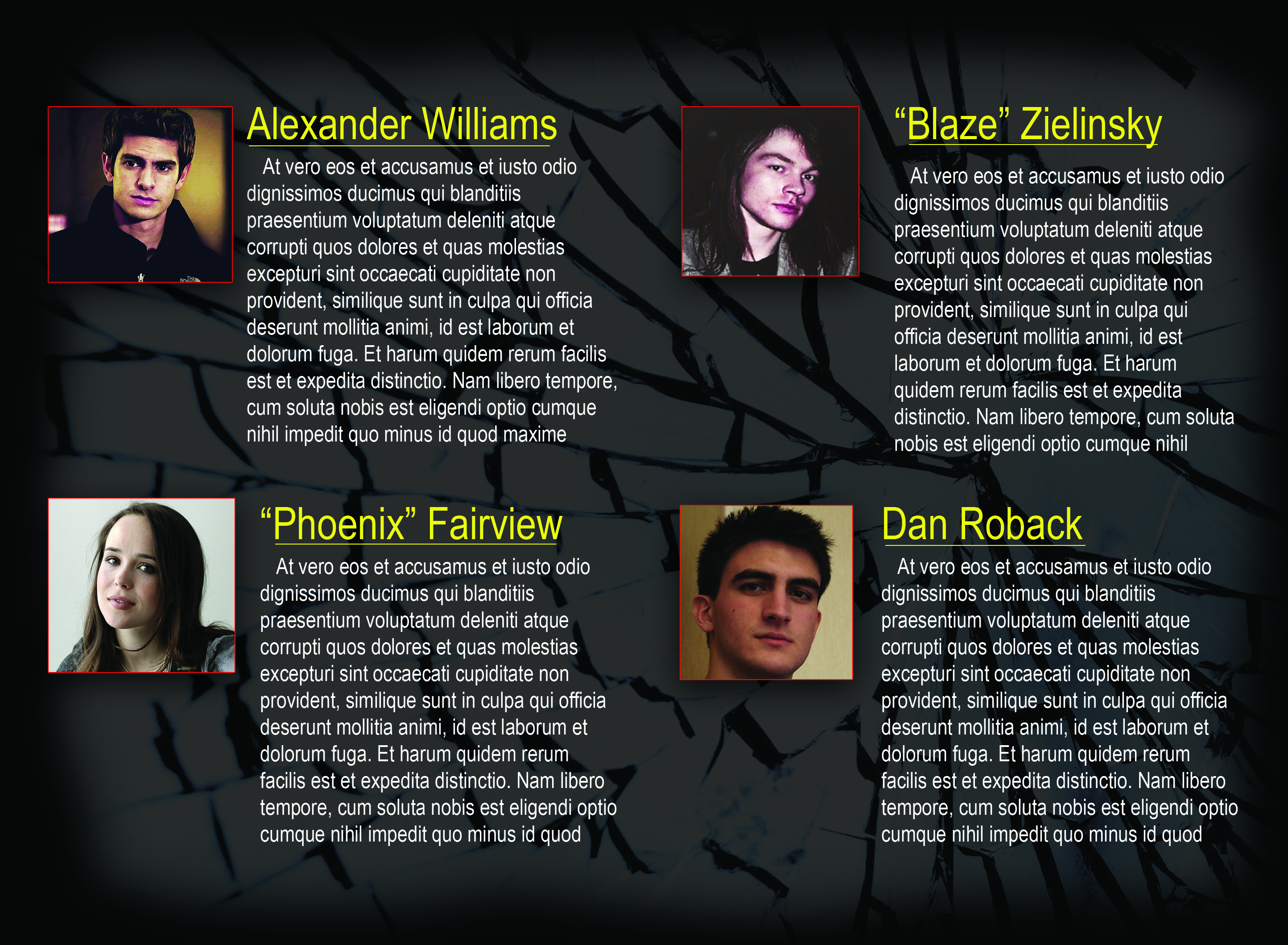 Insert 2 - Character Bios